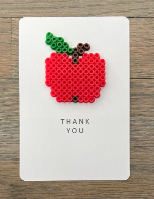 Picture of a red apple thank you card