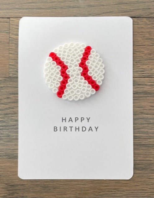 Picture of Happy Birthday card with a baseball on it