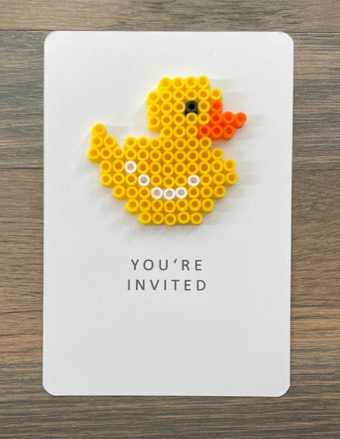 Picture of You're Invited customizable invitation for a baby shower with yellow duck on it